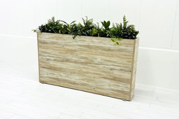 オカムラ ブレスタ プランターボックス Bresta 造花付き 中古 フェイクグリーン 間地切り 中古オフィス家具 フラワースタンド 1600/300/1000の画像