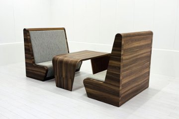 201° 【3点セット】LTL - SOFA ハイバックベンチ LTL - DESK ミーティングテーブル 中古 中古オフィス家具の画像