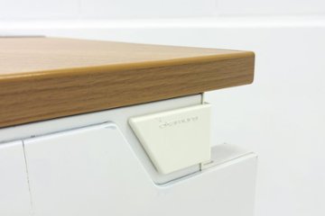 【3台セット】オカムラ ブーメランデスク 120° 1100mm 中古 事務机 中古オフィス家具 ミディアムブラウン系色画像