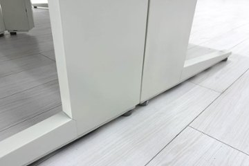 【3台セット】オカムラ ブーメランデスク 120° 1100mm 中古 事務机 中古オフィス家具 ミディアムブラウン系色画像