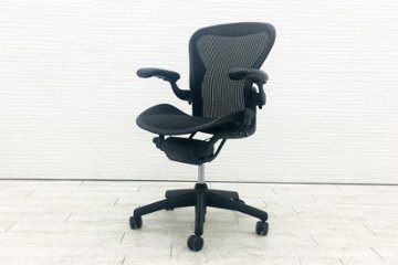 アーロンチェア 中古 Bサイズ フル装備 ハーマンミラー Herman Miller Aeron Chairs 中古オフィス家具 肘レバー シリンダー交換済み画像