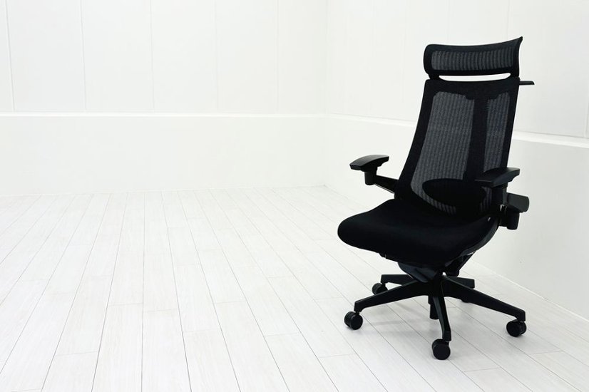 イトーキ アクトチェア 2023年製 中古 エクストラハイバック Act 事務椅子 ITOKI 中古オフィス家具 ブラック画像
