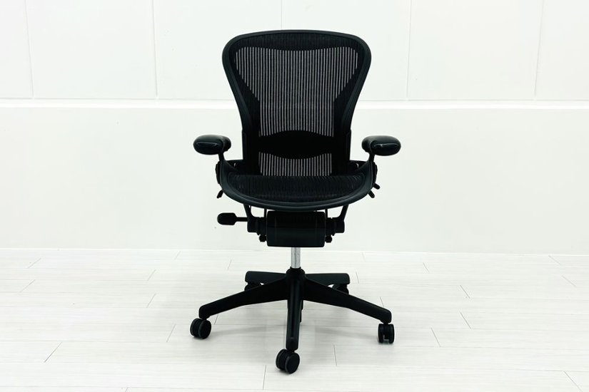 【消耗パーツ交換】 Aeron Chairs アーロンチェア 中古 Bサイズ フル装備 ハーマンミラー Herman Miller 中古オフィス家具 ランバーサポート 肘ダイヤル画像