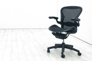 【消耗パーツ交換】 Herman Miller Aeron Chairs アーロンチェア 中古 Bサイズ フル装備 ハーマンミラー ランバーサポート 中古オフィス家具 肘レバータイプの画像