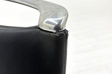 【6脚セット】 オカムラ モードチェア 中古 2017年製 ハイバック デザインアーム 中古オフィス家具 ブラック レザー画像