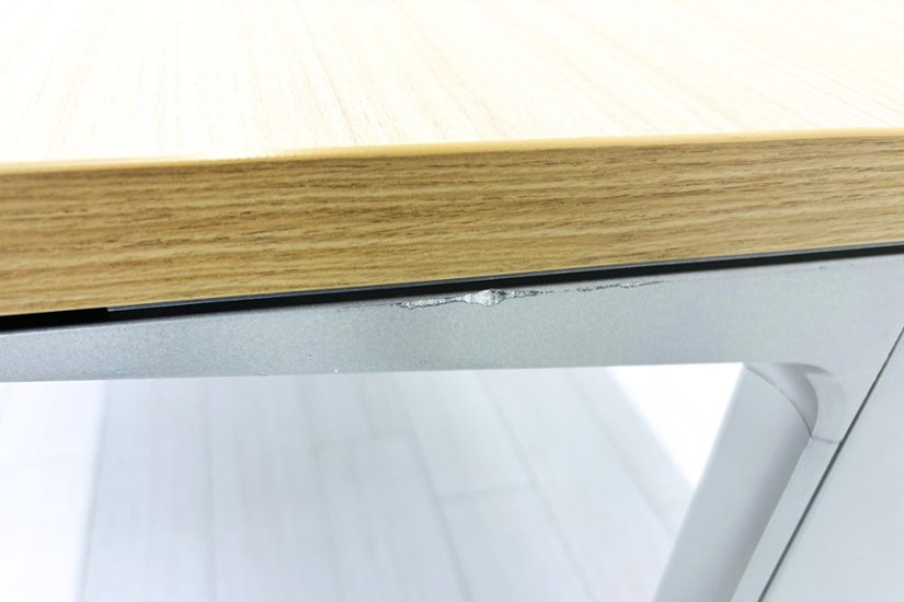 イトーキ 中古 L型デスク L字デスク 角テーブル L型机 L字机 中古オフィス家具 1600/1200/720 左ラウンド画像