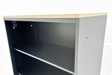 エスキャビネット イトーキ オープン書庫 スチール書庫 中古 スチール ブラック 中古オフィス家具 900/450/1130画像