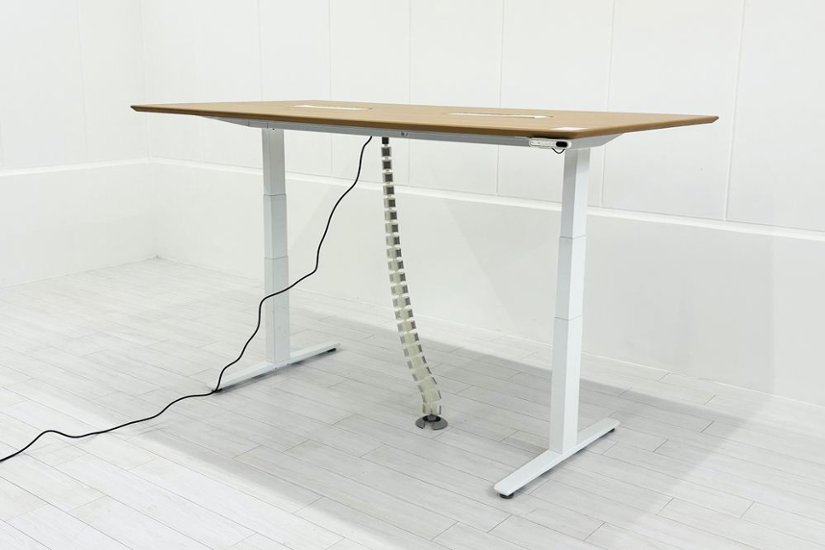 電動昇降テーブル オカムラ スイフト ミーティングテーブル 会議机 中古オフィス家具 会議テーブル 2100/1100/710～1260画像