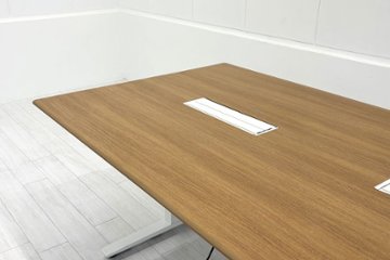 電動昇降テーブル オカムラ スイフト ミーティングテーブル 会議机 中古オフィス家具 会議テーブル 2100/1100/710～1260画像