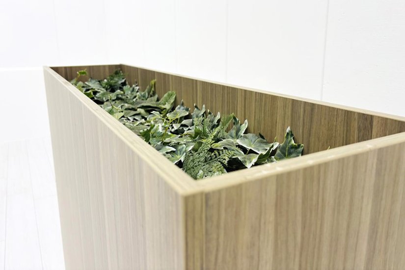 イトーキ プラントボックス ハイタイプ 造花付き 中古 フェイクグリーン 間地切り 中古オフィス家具 フラワースタンド 1200/300/900画像