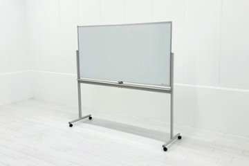 ウチダ ホワイトボード 黒板 キャスター付 両面タイプ 中古オフィス家具 1800/900の画像