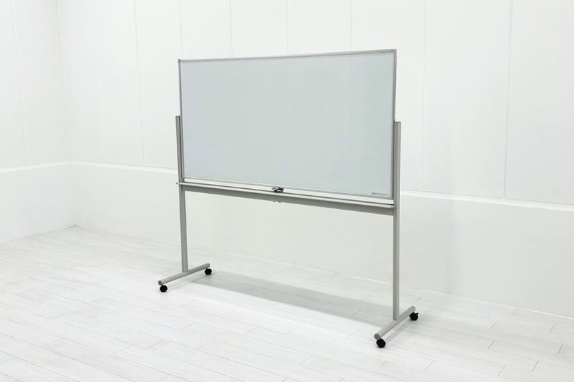 ウチダ ホワイトボード 黒板 キャスター付 両面タイプ 中古オフィス家具 1800/900画像