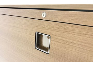 オカムラ レクトライン 3段ラテラル書庫 スチール 中古 キャビネット スチール書庫 中古オフィス家具 ネオウッドダーク シリンダー錠 900/450/1120画像