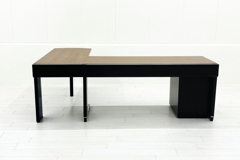オカムラ 中古 L型デスク プロステージ クレスト 中古デスク 中古机 中古オフィス家具 2200/1600/720画像