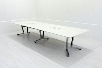 イトーキ DFテーブル 中古 幅4000 ミーティングテーブル 大型会議テーブル 中古オフィス家具 ホワイト 4000/1200/720の画像