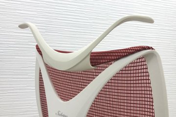サブリナチェア 中古 オカムラ サブリナ Sabrina 2016年製 ハイバック メッシュ 中古オフィス家具 中古オフィスチェア C833BW-FSY9 レッド画像