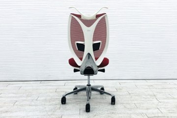 サブリナチェア 中古 オカムラ サブリナ Sabrina 2016年製 ハイバック メッシュ 中古オフィス家具 中古オフィスチェア C833BW-FSY9 レッド画像