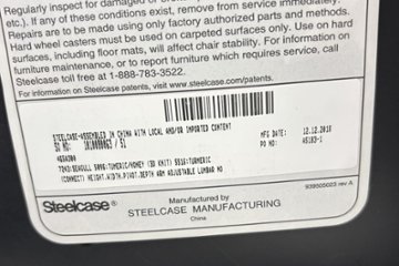 スチールケース シンクチェア 中古 2018年製 Steelcase Think 可動肘 中古オフィス家具 465A300 イエロー画像