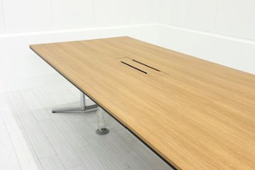 【ポリッシュ脚ピカピカ磨き有！】オカムラ ラティオ 中古 幅4000 大型会議テーブル ミーティングテーブル 会議机 RATIO 中古オフィス家具 4000/1200/720画像