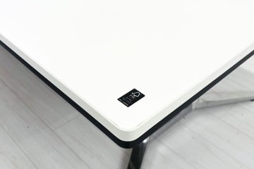 【ポリッシュ脚ピカピカ磨き有！】オカムラ ラティオ 中古 幅4000 大型会議テーブル ミーティングテーブル RATIO 中古オフィス家具 4000/1200/720 ホワイト画像