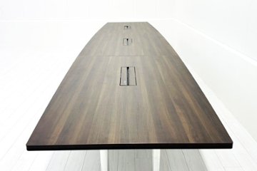 【ポリッシュ脚ピカピカ磨き有！】オカムラ ラティオ 中古 大型会議テーブル 幅6000 ミーティングテーブル 舟形天板 中古オフィス家具 6000/1200/720画像
