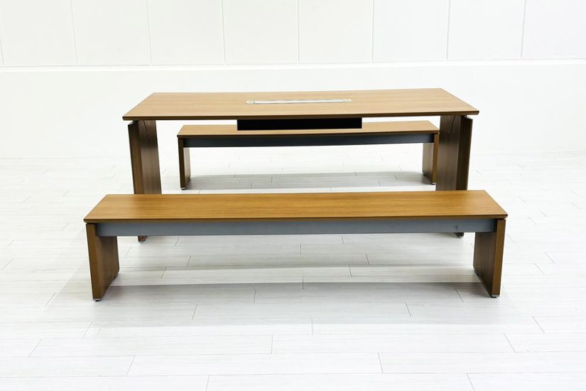 オカムラ プロセルバ ミーティングテーブル ベンチ 【3点セット】 中古 Proselva 中古オフィス家具 幅1800画像