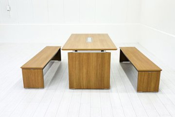 オカムラ プロセルバ ミーティングテーブル ベンチ 【3点セット】 中古 Proselva 中古オフィス家具 幅1800画像