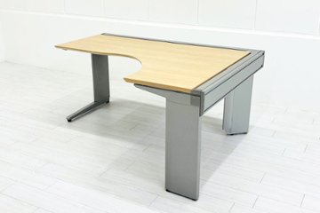 オカムラ L型デスク L字デスク 中古 Ｌ字机 中古デスク 中古オフィス家具 オフィスデスク 事務机 1530/1130/720の画像