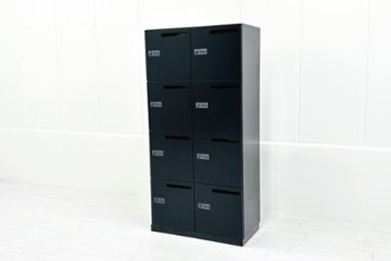 コクヨ エディア 8人用ロッカー 中古 メールボックス 中古オフィス家具 オートロックダイヤル錠 ブラック 900/450/1810の画像