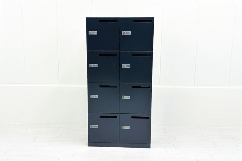 コクヨ エディア 8人用ロッカー 中古 メールボックス 中古オフィス家具 オートロックダイヤル錠 ブラック 900/450/1810画像