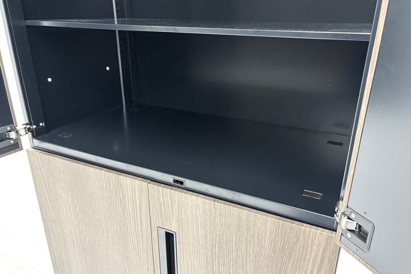 コクヨ エディア 中古キャビネット 両開き書庫 【上下セット】 収納家具 中古オフィス家具 900/500/2170画像