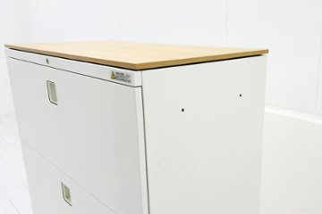 ラテラル書庫 3段ラテラル 中古 オカムラ レクトライン キャビネット 中古オフィス家具 天板付 900/450/1120画像