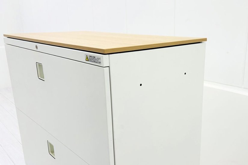 ラテラル書庫 3段ラテラル 中古 オカムラ レクトライン キャビネット 中古オフィス家具 天板付 900/450/1120画像