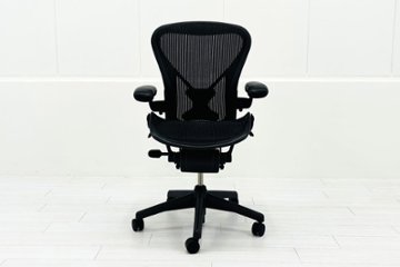 ハーマンミラー アーロンチェア Bサイズ フル装備 中古 ポスチャーフィット Herman Miller Aeron Chair 中古オフィス家具 肘レバー画像