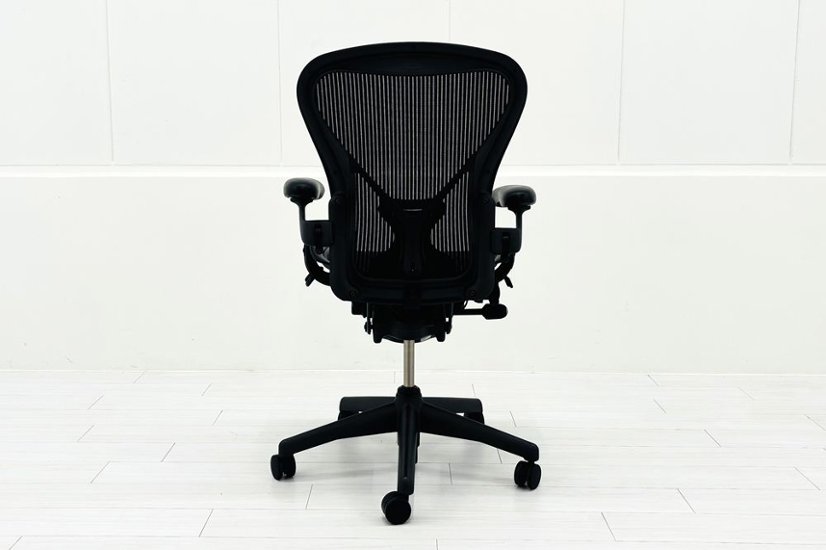 ハーマンミラー アーロンチェア Bサイズ フル装備 中古 ポスチャーフィット Herman Miller Aeron Chair 中古オフィス家具 肘レバー画像