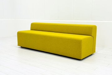 ケーラウンジソファ ノルオフィス Knoll Office k. lounge ローバック3シート 中古 中古オフィス家具 イエロー 1985/720/660の画像
