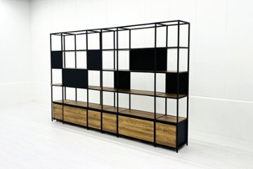 コクヨ ジューク 中古 キャビネット 仕切りシェルフ オープン書庫 収納家具 中古オフィス家具 3300/430/2130の画像
