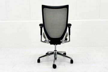 中古 バロンチェア オカムラ OKAMURA Baron 中古オフィス家具 ハイバックメッシュ 可動肘 ライトグレー画像