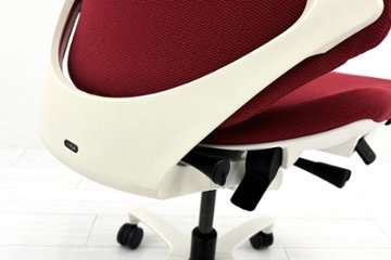 イトーキ エフチェア ローバック 中古 クッション 肘無 事務椅子 ITOKI 中古オフィス家具 レッド画像