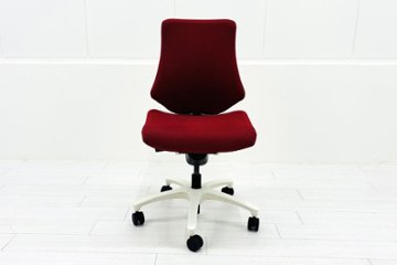 イトーキ エフチェア ローバック 中古 クッション 肘無 事務椅子 ITOKI 中古オフィス家具 レッド画像