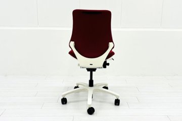 イトーキ エフチェア ローバック 中古 クッション 肘無 事務椅子 ITOKI 中古オフィス家具 レッド画像