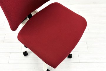 イトーキ エフチェア ローバック 中古 クッション 肘無 事務椅子 ITOKI 中古オフィス家具 レッド画像