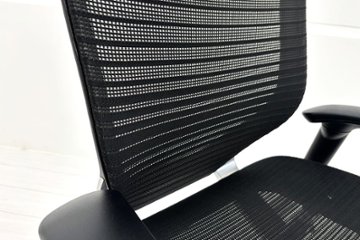 オカムラ バロンチェア 中古 OKAMURA Baron 中古オフィス家具 可動肘 ハイバック グラデーションメッシュ ブラック画像