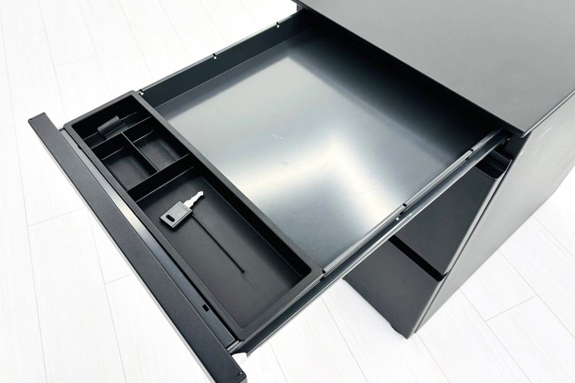 コクヨ サイビ サイドリターンテーブル 3段ワゴン付 L型デスク SAIBI 中古 中古オフィス家具 1600/1200/720画像