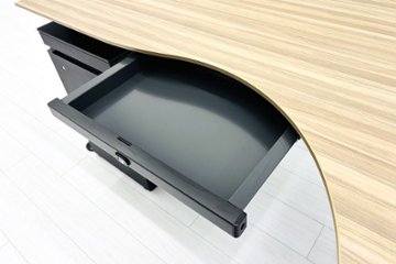 コクヨ サイビ サイドリターンテーブル 3段ワゴン付 L型デスク SAIBI 中古 中古オフィス家具 1600/1200/720画像