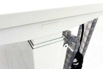 オカムラ スイフト 電動昇降デスク 中古 ホワイト 幅1550 中古オフィス家具 1550/675/650～1250画像