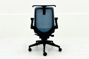 イトーキ ノートチェア 2022年製 中古 ハイバック 可動肘 アジャスタブル肘 ITOKI nort 中古オフィス家具 ダックブルー画像