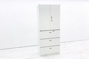 シンラインキャビネット 中古 キャビネット 上下セット ラテラル書庫 イトーキ ラテラル書庫 HTM-109HSL-W9/HTM-109AAL-W9の画像