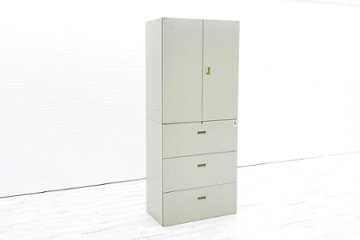 コクヨ ビジネスウォール キャビネット 中古 上下セット ラテラル書庫 収納家具 中古オフィス家具画像