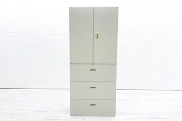 コクヨ ビジネスウォール キャビネット 中古 上下セット ラテラル書庫 収納家具 中古オフィス家具画像